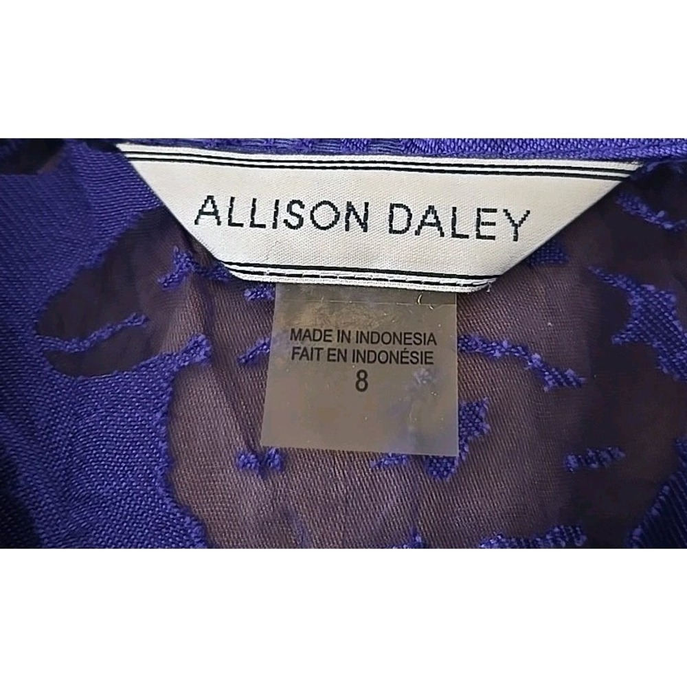 Alfred Daley 3/4 Sleeve Button Down Blouse Size 8 Purple - Picture 4 of 5